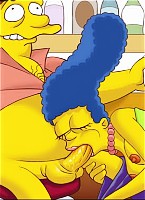 Marge and other babes from Simpsons grind on dicks