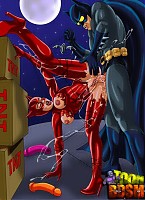 Superhero babes from Marvel comics engaging in crazy unleashed BDSM sex