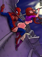 Sticky outdoor sex adventures of horny Spider-Man