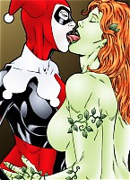 Lesbian lust with Poison Ivy and Harley Quinn